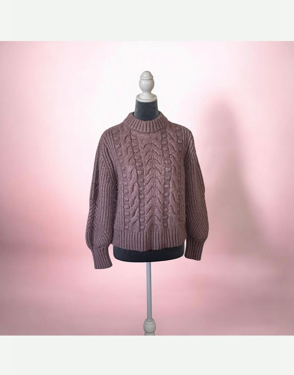 A New Day Knit Chunky Sweater Medium Lilac